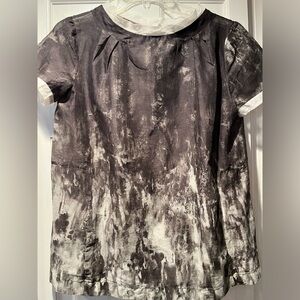 Women’s LIVIANA CONTI Black & Grey Abstract Sheer Top Sz 42/M